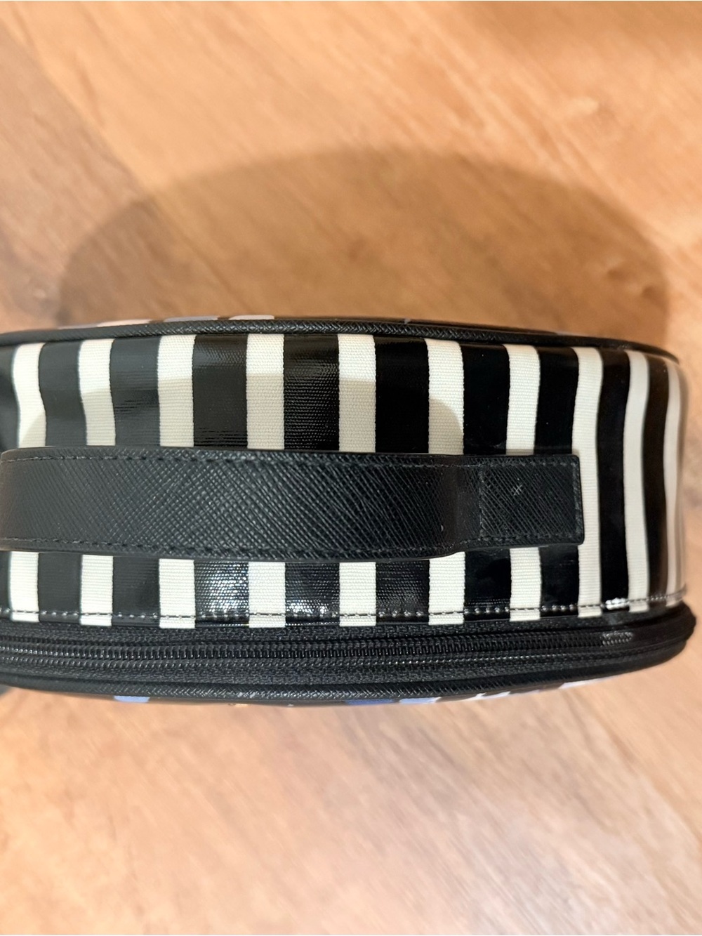 kate spade Black & White Striped Travel Bag Set with Floral Cosmetic Cases - Picture 14 of 16